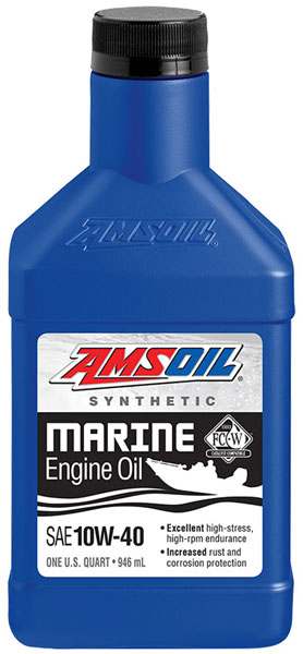 AMSOIL® 10W-40 Synthetic Marine Engine Oil Bottle